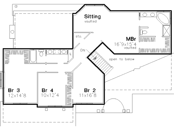 Country Floor Plan - Upper Floor Plan #320-464