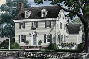 Colonial Exterior - Front Elevation Plan #137-223