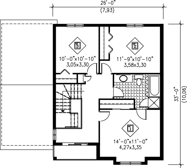 Traditional Floor Plan - Upper Floor Plan #25-2235