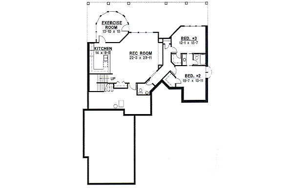 European Floor Plan - Lower Floor Plan #67-331