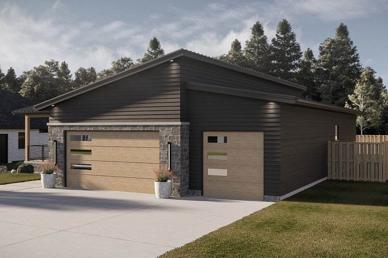 House Design - Exterior - Other Elevation for Modern House Plan #455-747 - 3 bed, 2 bath