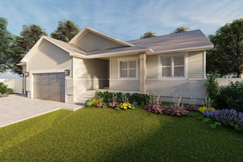 Craftsman Style House Plan - 3 Beds 2 Baths 1689 Sq/Ft Plan #1060-198 Exterior