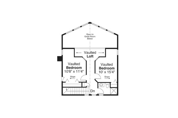 Craftsman Floor Plan - Upper Floor Plan #124-1370