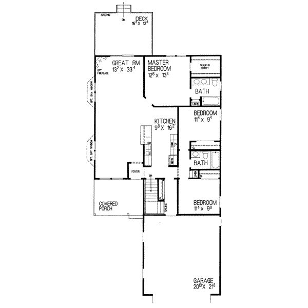 Home Plan - Traditional Floor Plan - Main Floor Plan #72-226