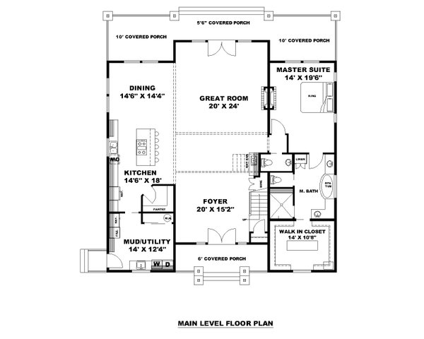 House Blueprint - Farmhouse Floor Plan - Main Floor Plan #117-955