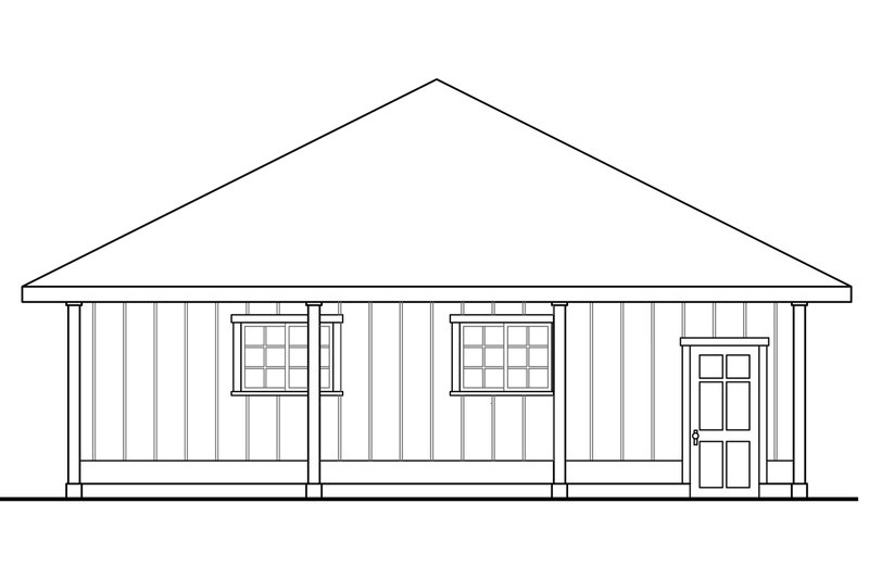 Home Plan - Exterior - Other Elevation for Prairie House Plan #124-994, 0 bath