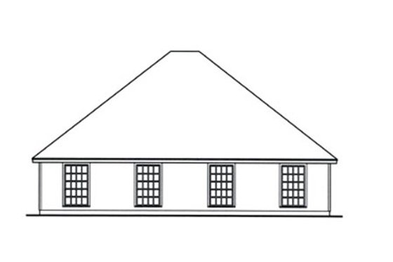 Exterior - Rear Elevation for Country House Plan #42-374 - 3 bed, 1 bath