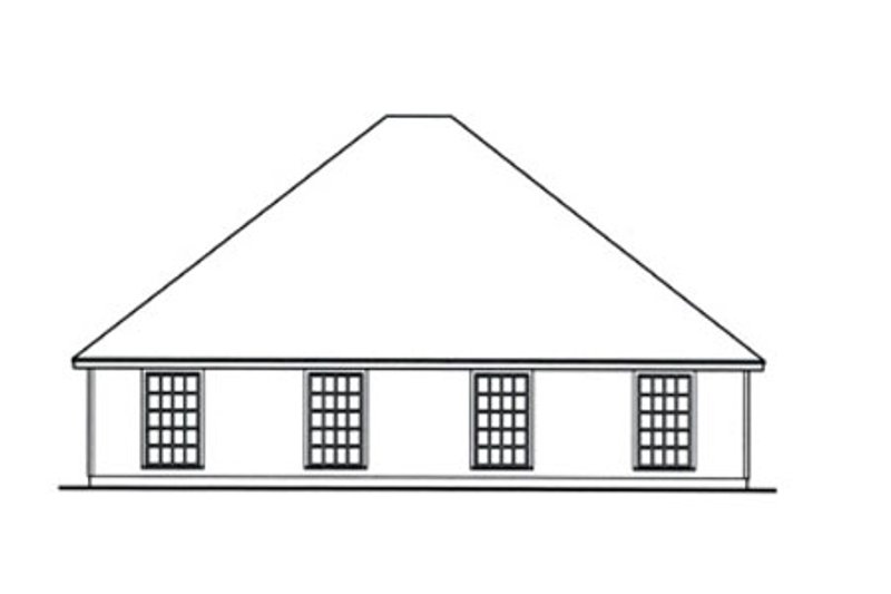 House Blueprint - Exterior - Rear Elevation for Country House Plan #42-374 - 3 bed, 1 bath