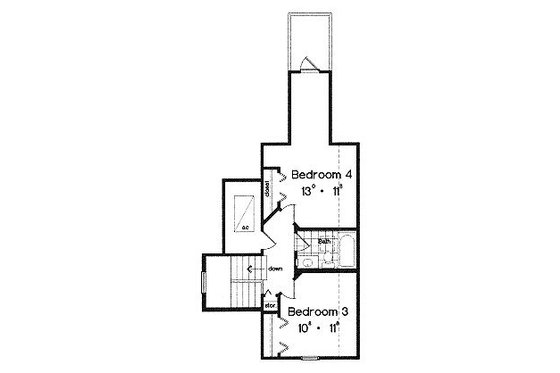 Floor Plan - Upper Floor for Beach House Plan #417-123 - 4 bed, 2 bath