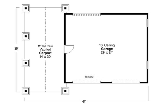 Floor Plan - Main Floor for Craftsman House Plan #124-658, 0 bath