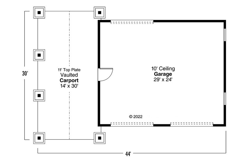 Home Plan - Floor Plan - Main Floor for Craftsman House Plan #124-658, 0 bath