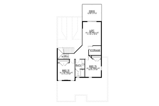 Floor Plan - Upper Floor for Cottage House Plan #1064-108 - 3 bed, 2.5 bath