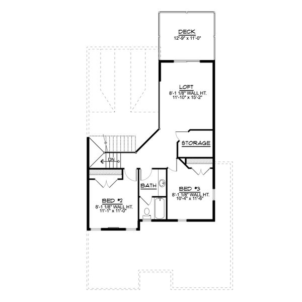House Blueprint - Cottage Floor Plan - Upper Floor Plan #1064-108