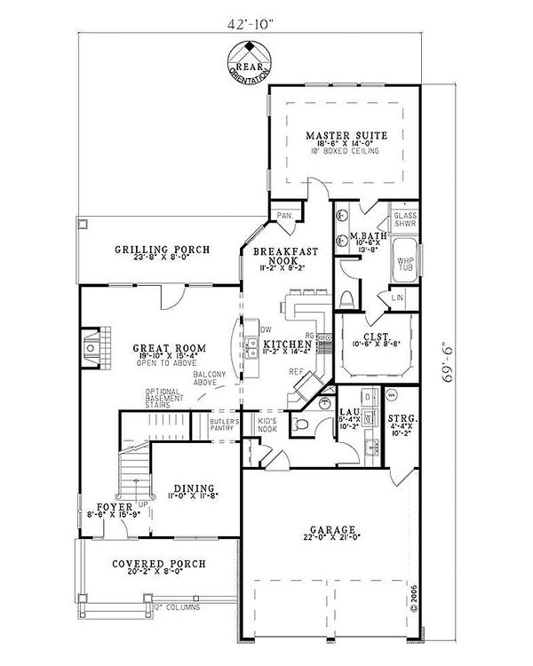 Dream House Plan - Country Floor Plan - Main Floor Plan #17-2268
