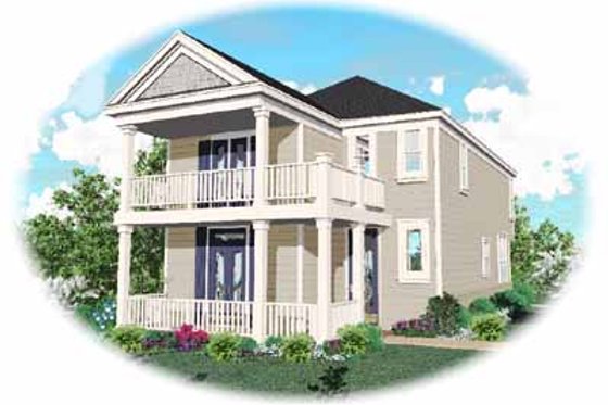 Exterior - Front Elevation for Southern House Plan #81-114 - 3 bed, 2.5 bath