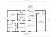 Southern Style House Plan - 3 Beds 2 Baths 1046 Sq/Ft Plan #17-2082 