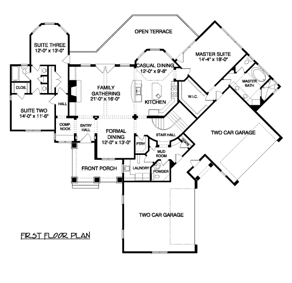 Traditional Floor Plan - Main Floor Plan #413-854