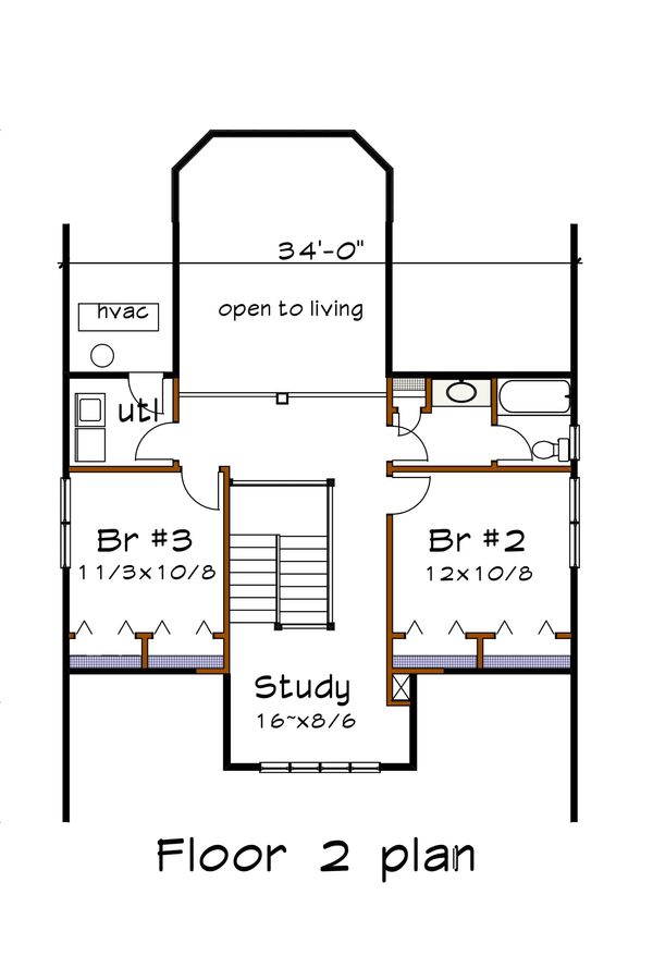 House Plan Design - Craftsman Floor Plan - Upper Floor Plan #79-280