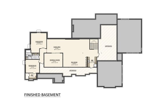 Floor Plan - Lower Floor for Country House Plan #1089-37 - 3 bed, 2.5 bath