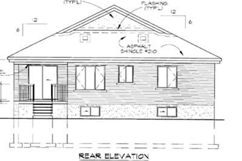Dream House Plan - Exterior - Rear Elevation for Traditional House Plan #25-1059 - 2 bed, 2 bath