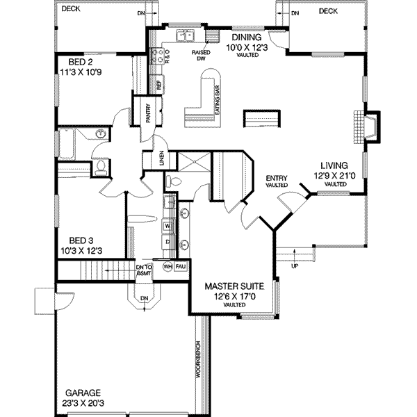 Home Plan - Traditional Floor Plan - Main Floor Plan #60-269