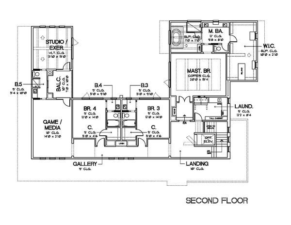 Contemporary Floor Plan - Upper Floor Plan #449-21