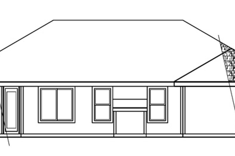 Home Plan - Exterior - Rear Elevation for Modern House Plan #124-478 - 3 bed, 2 bath