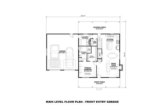 Floor Plan - Main Floor 1 for Farmhouse House Plan #1117-39 - 3 bed, 2.5 bath