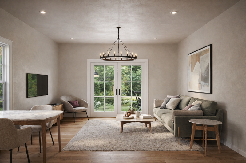 House Blueprint - Interior - Family Room for Farmhouse House Plan #1117-40 - 1 bed, 1 bath