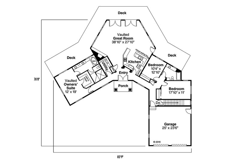 Home Plan - Floor Plan - Main Floor for Ranch House Plan #124-952 - 3 bed, 2 bath