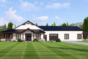 Barndominium Exterior - Front Elevation Plan #1064-309