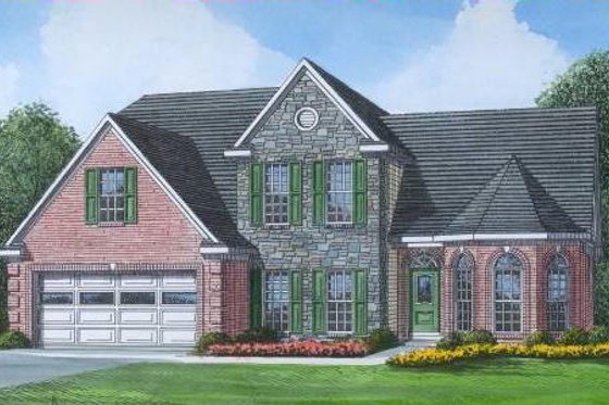 Exterior - Front Elevation for Traditional House Plan #424-48 - 4 bed, 3 bath