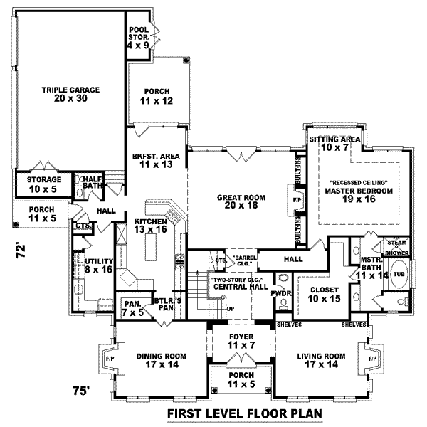 European Floor Plan - Main Floor Plan #81-1309