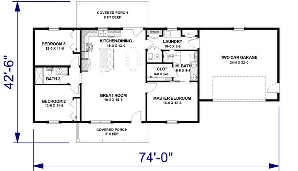 Farmhouse Floor Plan - Main Floor Plan #44-272