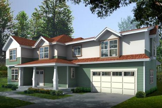 Exterior - Front Elevation for Bungalow House Plan #100-503 - 4 bed, 2.5 bath
