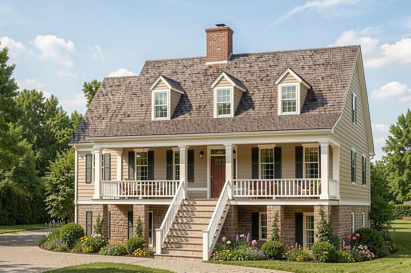 Exterior - Front Elevation 2 for Southern House Plan #137-110 - 4 bed, 3 bath