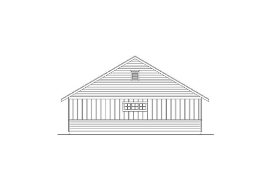 Exterior - Rear Elevation for Craftsman House Plan #124-1390 - 1 bed, 1 bath