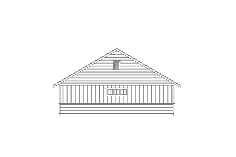 House Design - Exterior - Rear Elevation for Craftsman House Plan #124-1390 - 1 bed, 1 bath