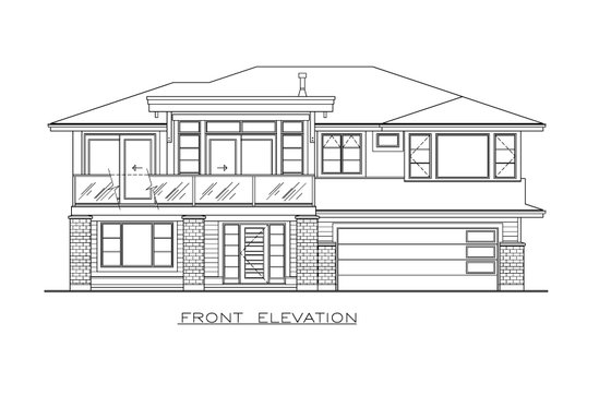 Exterior - Front Elevation 3 for Modern House Plan #1100-34 - 3 bed, 2 bath