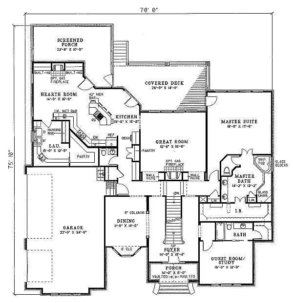 Home Plan - European Floor Plan - Main Floor Plan #17-2006