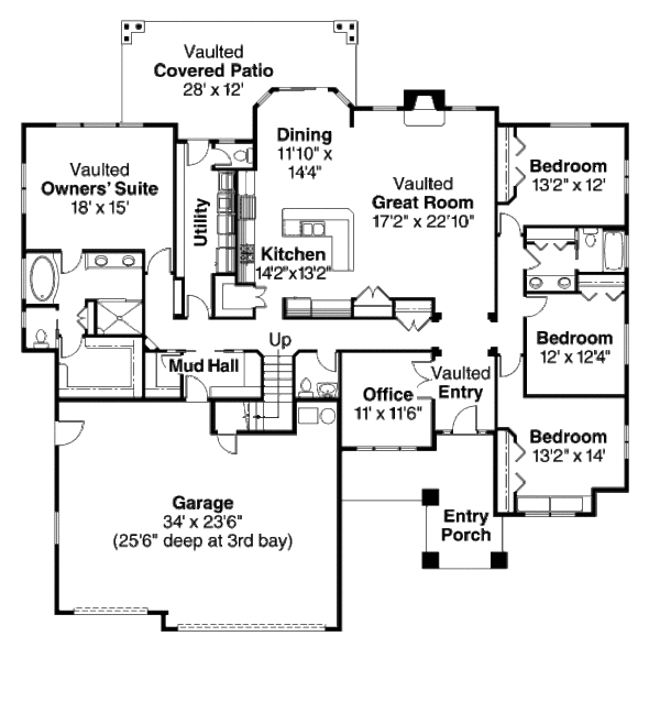 House Plan Design - Country Floor Plan - Main Floor Plan #124-700