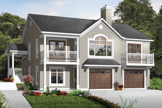 Exterior - Front Elevation 3 for Country House Plan #23-2269 - 4 bed, 2 bath