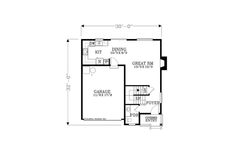 Home Plan - Floor Plan - Main Floor for Craftsman House Plan #53-589 - 3 bed, 2.5 bath