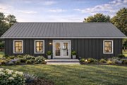 Farmhouse Style House Plan - 3 Beds 2 Baths 1338 Sq/Ft Plan #44-309 Exterior 