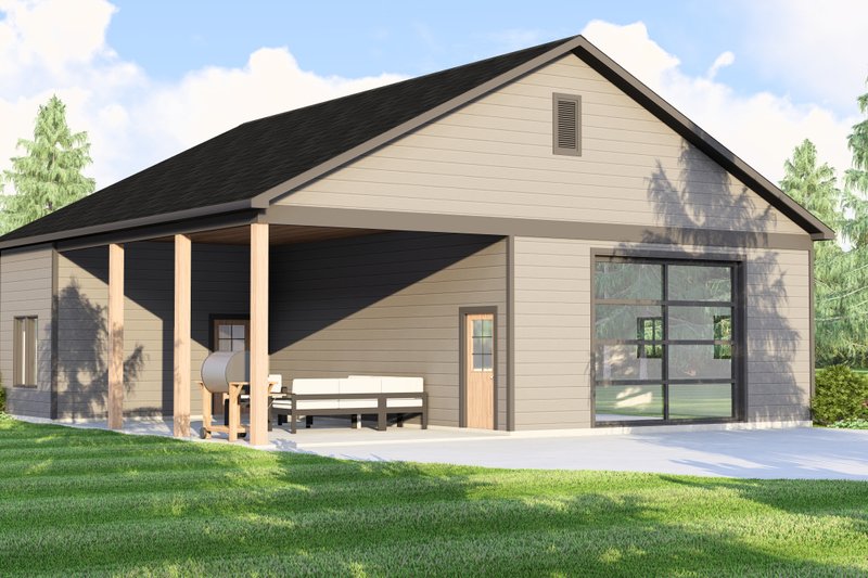 House Blueprint - Ranch Exterior - Front Elevation Plan #1064-386
