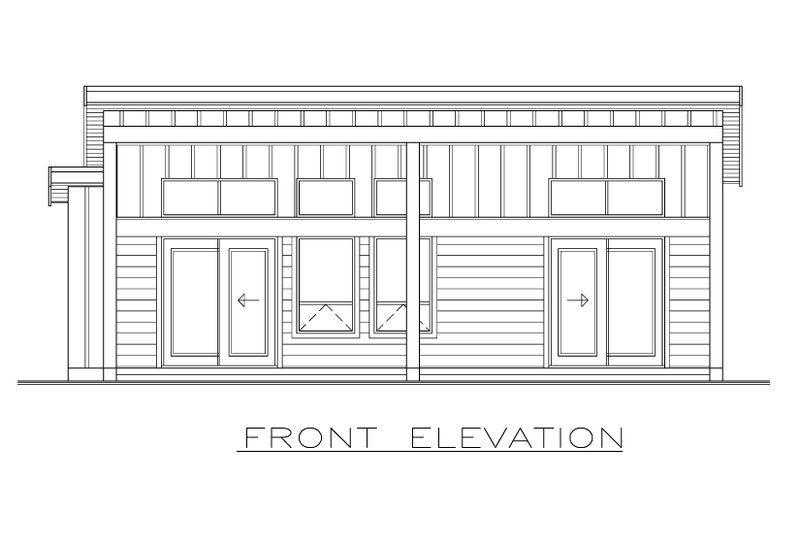 Home Plan - Exterior - Front Elevation 3 for Modern House Plan #1100-171 - 1 bed, 1 bath