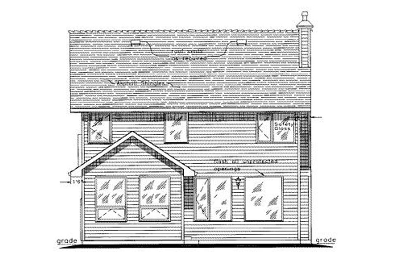 House Plan Design - Exterior - Rear Elevation for Tudor House Plan #18-4514 - 3 bed, 3 bath