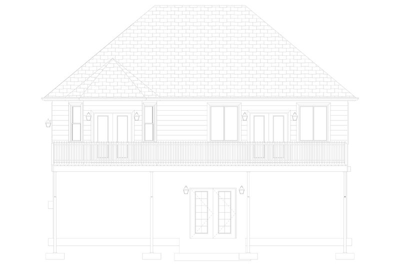 House Plan Design - Exterior - Rear Elevation 3 for Ranch House Plan #1060-5 - 5 bed, 3 bath