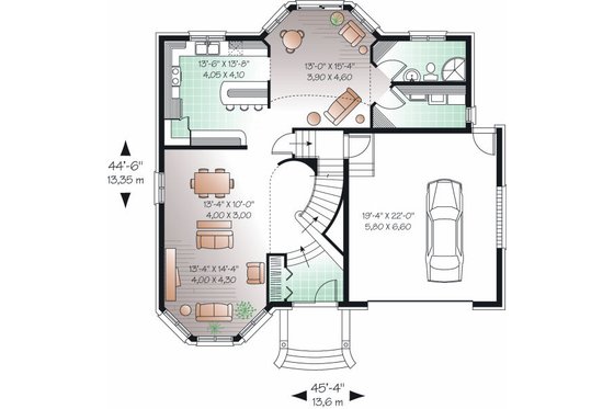 Floor Plan - Main Floor for European House Plan #23-865 - 4 bed, 3 bath