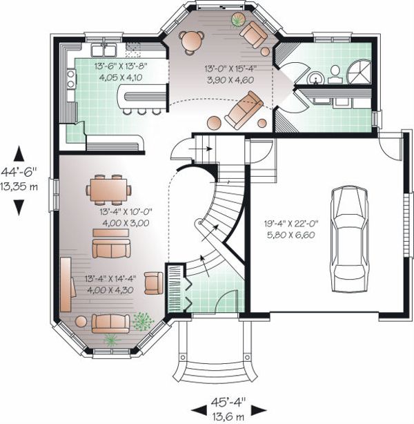 Architectural House Design - European Floor Plan - Main Floor Plan #23-865